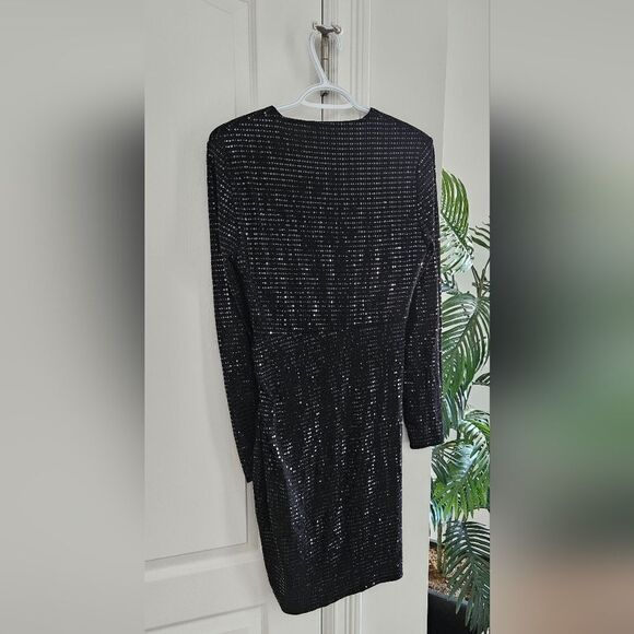 Zara Elegant Black Sequin Dress - Picture 2 of 5